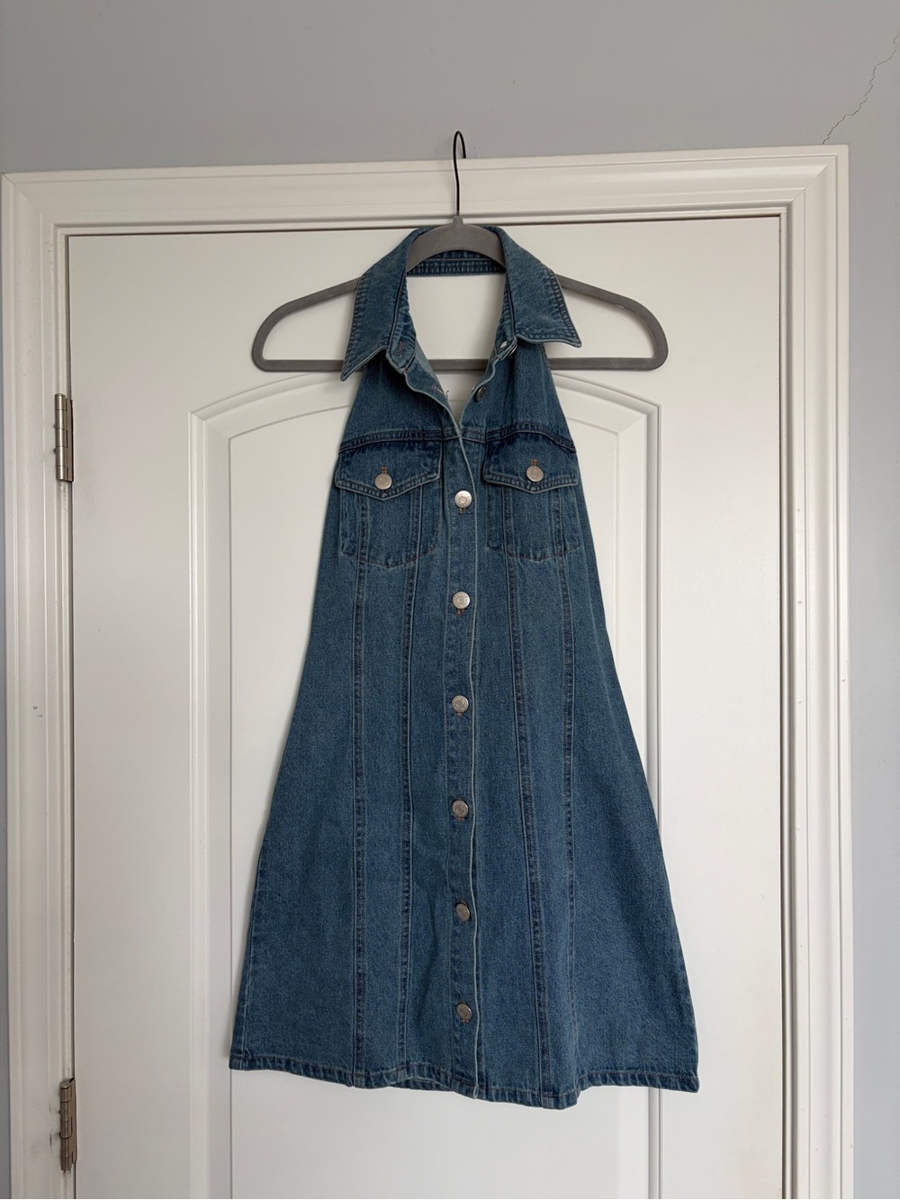 House of Harlow Denim Halter Mini Dress XXS